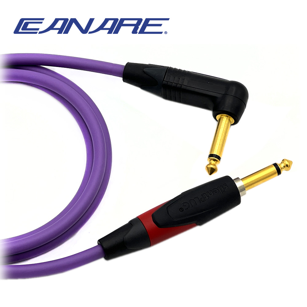 카나레 L-4E6S 퍼플 뉴트릭 일자 사일런트  - 기역자 골드TS 악기케이블