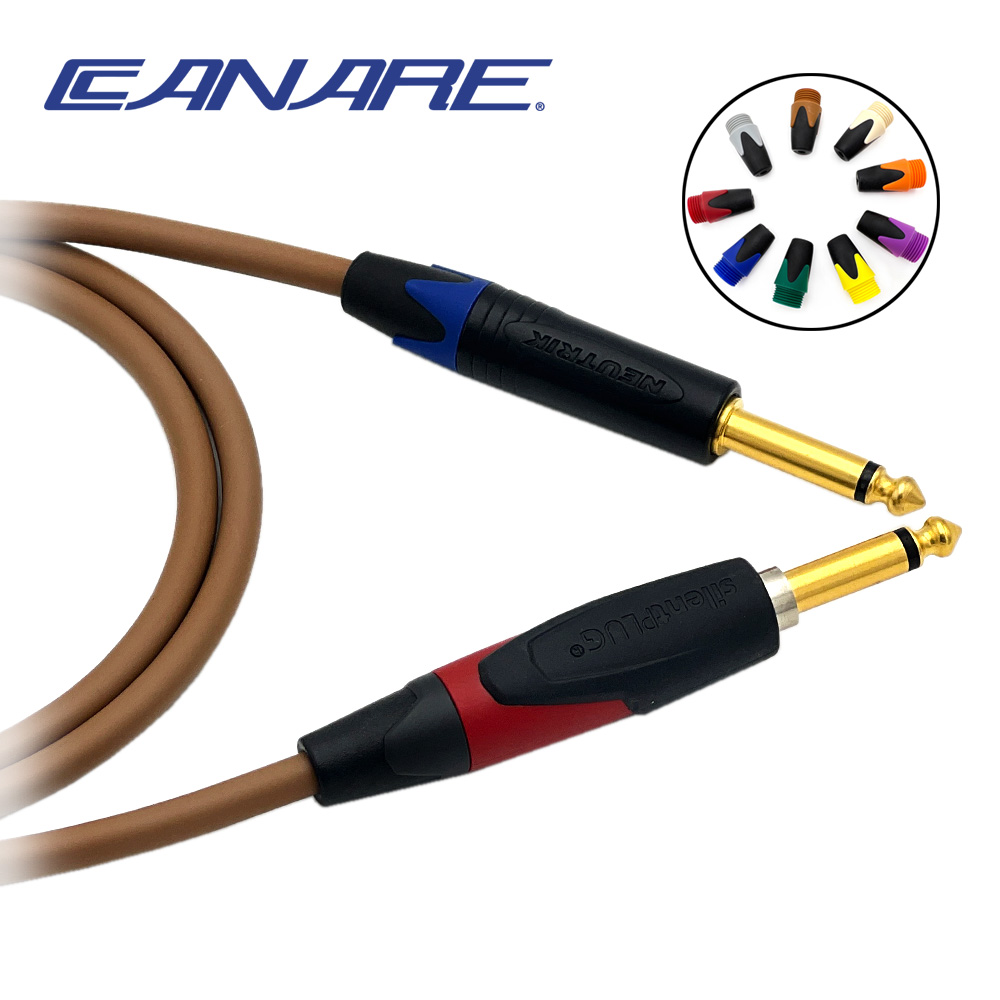 카나레 L-4E6S 브라운 뉴트릭 사일런트 - 골드 일자TS 컬러부싱 악기케이블