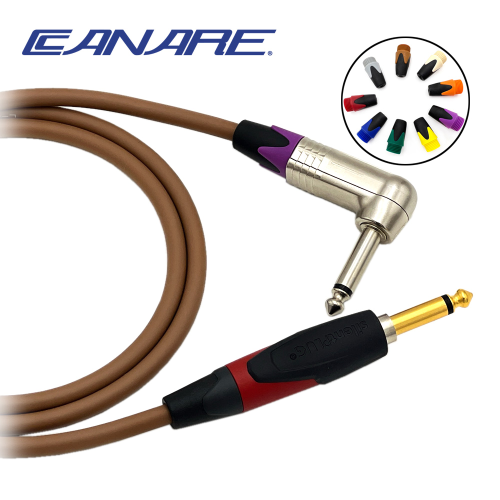 카나레 L-4E6S 브라운 뉴트릭 사일런트 - 니켈 기역자 TS 컬러부싱 악기케이블