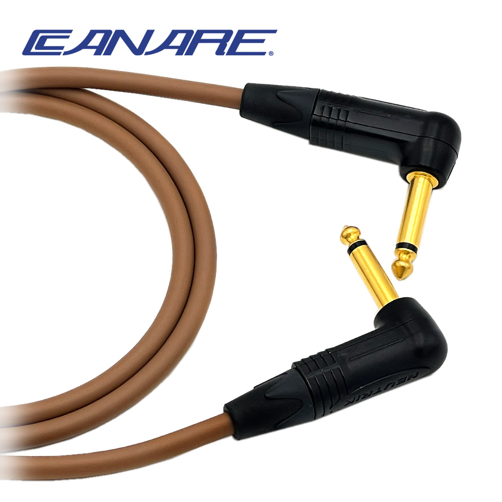 카나레 L-4E6S 브라운 뉴트릭 골드 양 기역자 TS 악기케이블