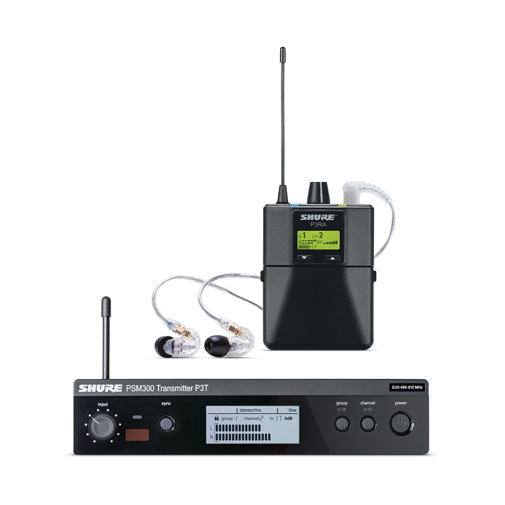 SHURE P3TRA215CL 슈어 무선인이어시스템 SE215-CL 인이어 포함
