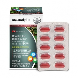 내츄럴플러스 식후 혈당상승 억제에 도움을 줄 수 있는 바나바 1,450mg x 60정