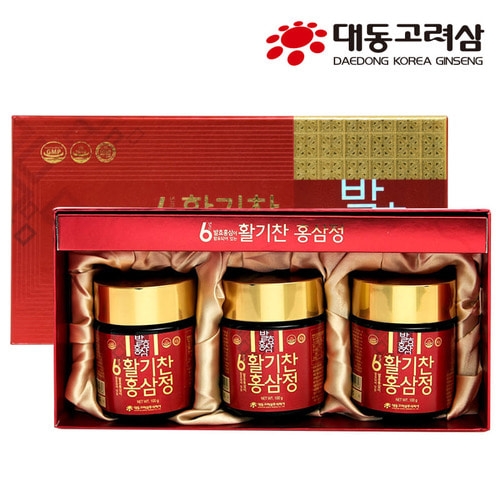 대동고려삼 6년근 활기찬홍삼정 100gx3병(쇼핑백동봉)