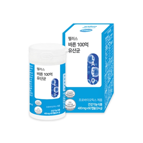 웰러스 바른 100억 유산균 400mg x 60캡슐
