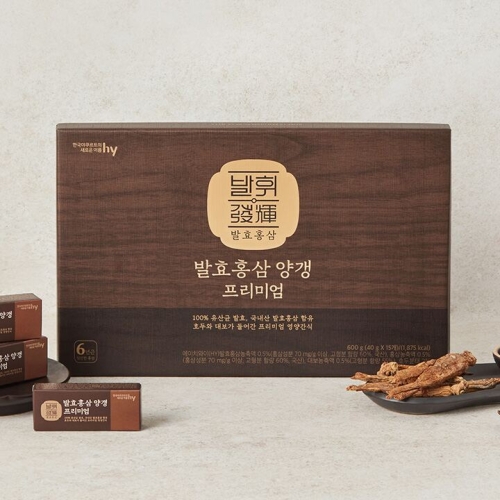 한국야쿠르트 발휘 발효홍삼양갱 프리미엄 (40g X 15개) (쇼핑백동봉)