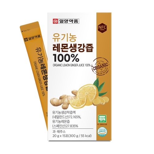 일양약품 유기농 레몬생강즙 100% 20g x 15포
