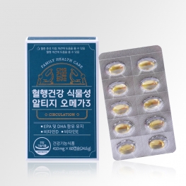 CMG제약 혈행건강 식물성 알티지 오메가3 410mg x 60캡슐