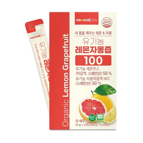 내츄럴플러스 유기농 레몬자몽즙100 20g x 15포