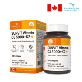 파마젠 썬빛 비타민D3 5000IU+K2 150mg x 90캡슐