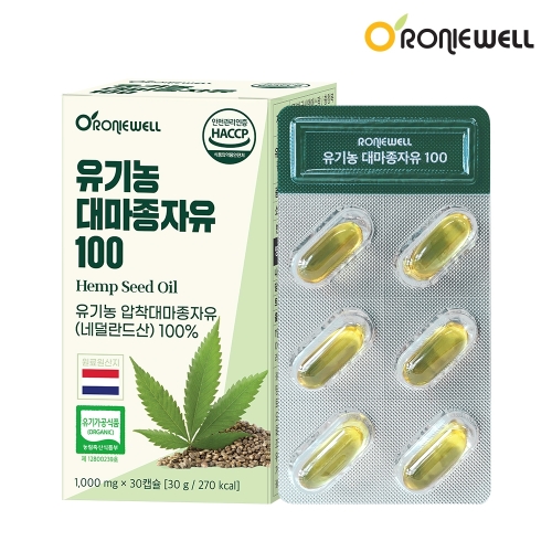 로니웰 유기농 대마종자유 100 (1,000mg x 30캡슐)
