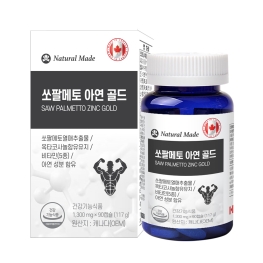 네츄럴메이드 쏘팔메토 아연 골드 1300mg x 90캡슐