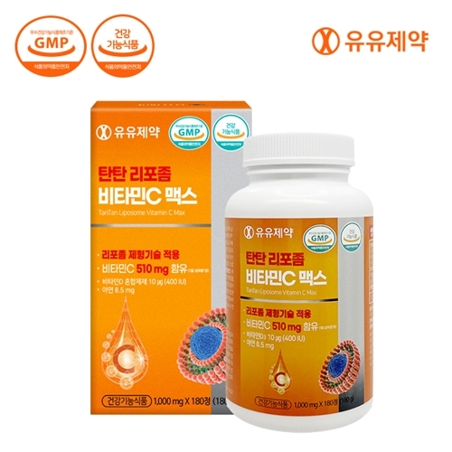 유유제약 탄탄 리포좀 비타민C 맥스 1,000mgX180정
