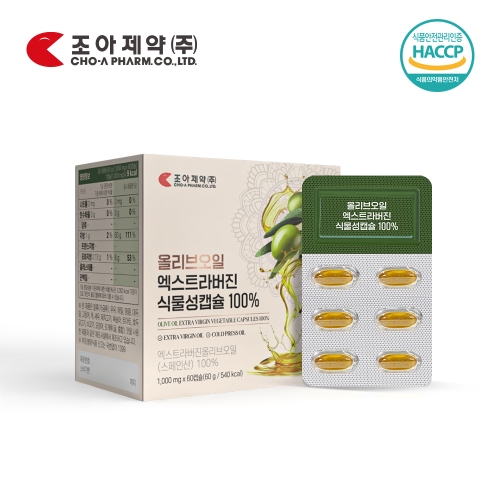 조아제약 올리브오일 엑스트라버진 식물성캡슐 100% 1,000mg x 60캡슐