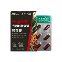 코오롱제약 쏘팔메토 옥타코사놀 포맨 1,000mg x 30캡슐