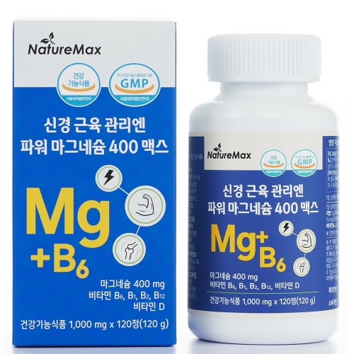 네이처맥스 신경 근육 관리엔 파워 마그네슘 400 맥스 1,000mg x120정