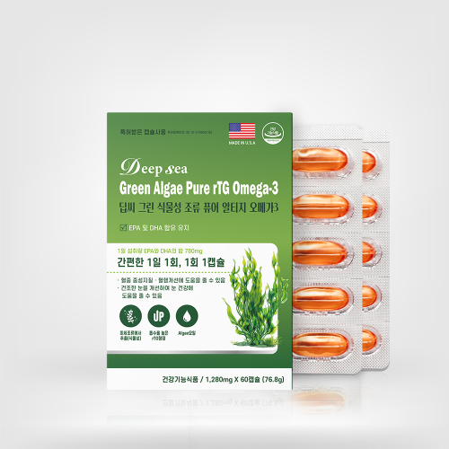 [동신헬스케어] 딥씨 그린 식물성 조류 퓨어 알티지 오메가3 1280mg x 60캡슐