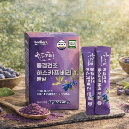 웰러스 유기농 동결건조 하스카프베리 분말(스틱) 2g x 30포