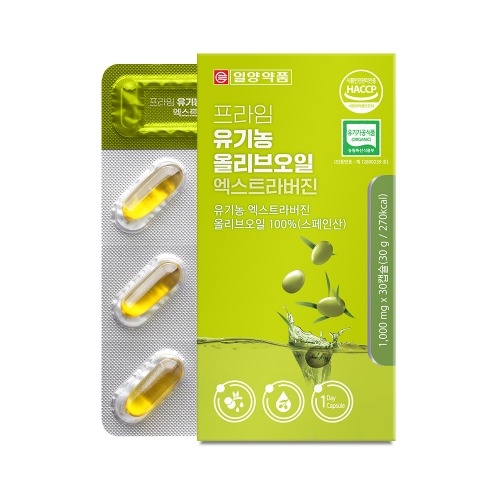 일양약품 프라임 유기농 올리브오일 엑스트라버진 1000mg x 30캡슐