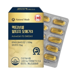 네츄럴메이드 액티브셀 알티지 오메가3 1202mg x 60캡슐