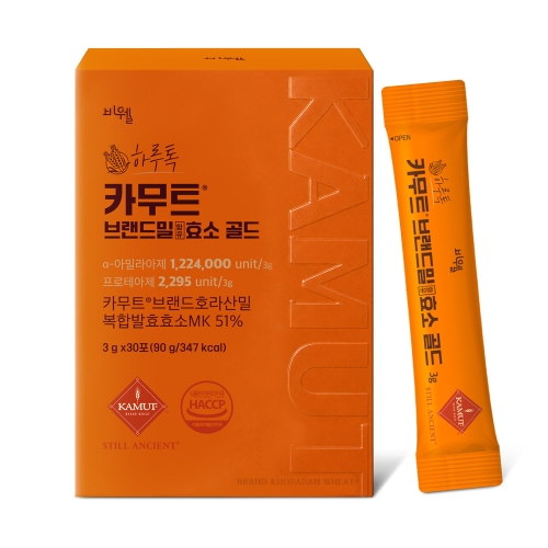 Charm Goods 비웰 하루톡 카무트 브랜드밀 효소 골드 3g x 30포