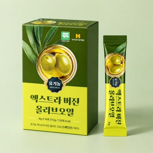 웰러스 유기농 엑스트라 버진 올리브오일 8g x 14포