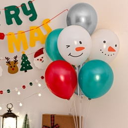 풍선 스탠드 세트 크리스마스 홈 파티 크롬실버 눈사람
