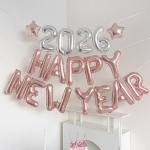 신년 연말 홈 파티 풍선 세트 숫자 로즈 해피뉴이어