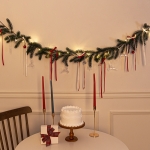 크리스마스 가랜드 롱 리스 리본 벽트리 180cm