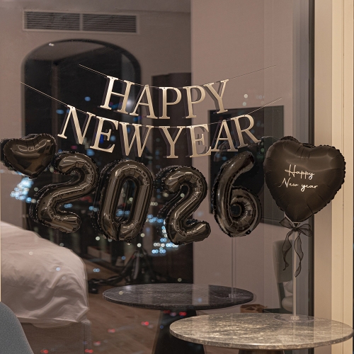 연말 홈 파티 용품 해피뉴이어 명조체 하트 세트 풍선 신년