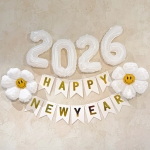 연말 파티 용품 해피뉴이어 풍선 세트 은박 신년 새해 숫자 알파벳 소품
