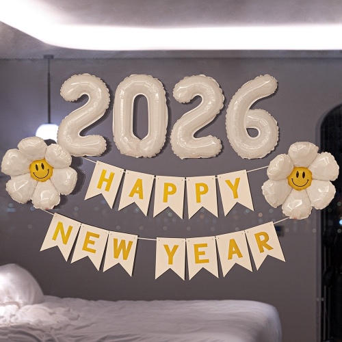 연말 파티 용품 해피뉴이어 풍선 세트 은박 신년 새해 숫자 알파벳 소품