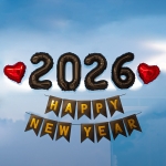 연말 파티 용품 풍선 세트 은박 신년 새해 숫자 알파벳 블랙 해피뉴이어 소품