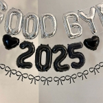 연말 파티 풍선 장식 굿바이 숫자 소품 세트