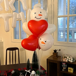 풍선 스탠드 세트 크리스마스 하트 눈사람 홈 파티 소품 용품