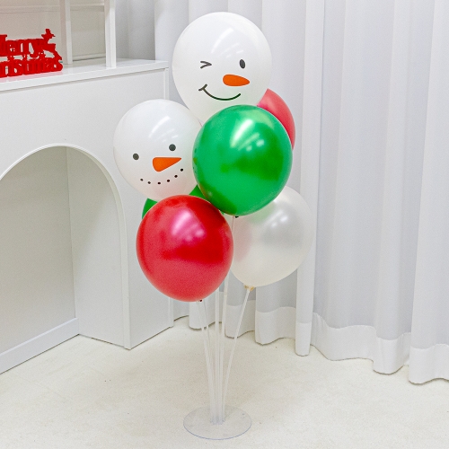 크리스마스 눈사람 풍선 스탠드 세트