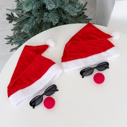 산타 모자 크리스마스 루돌프 코 선글라스 2P 커플 친구 홈 파티 세트