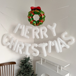 크리스마스 이니셜 풍선 화이트 원팩 홈 파티 소품 용품 데코