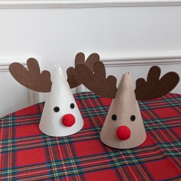 크리스마스 루돌프 고깔 모자 홈 파티 소품 파티햇 장식 용품 데코