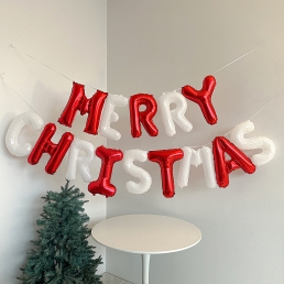 크리스마스 레드 화이트 이니셜 풍선 원팩 홈 파티 소품 용품 데코