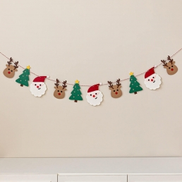 크리스마스 루돌프 산타 트리 펠트 가랜드 홈 파티 소품 장식 데코