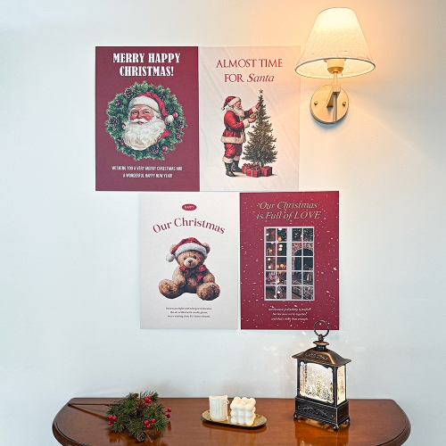 크리스마스 포스터 액자 겨울 인테리어 A3 4장 세트