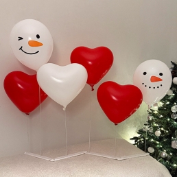 크리스마스 풍선 레드 화이트 하트 눈사람 슬림 스탠드 세트 홈 파티 용품 소품