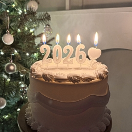 숫자 초 신년 파티 연말 화이트 하트 케이크 데코 촛불 용품