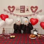 크리스마스 풍선 세트 눈사람 지팡이 하트 홈 파티 용품