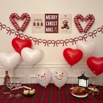 크리스마스 풍선 세트 눈사람 지팡이 하트 홈 파티 용품