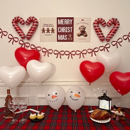 크리스마스 풍선 세트 눈사람 지팡이 하트 홈 파티 용품