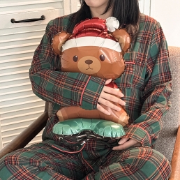 산타 곰돌이 풍선 크리스마스 파티 장식 소품 데코 용품 스탠딩