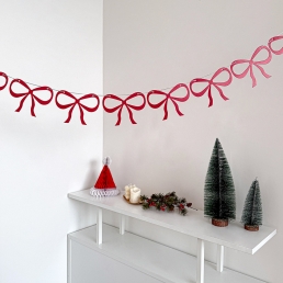 크리스마스 가랜드 발레코어 리본 레드 데코 파티 용품