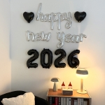 연말 홈 파티 소품 해피뉴이어 숫자 풍선 하트 필기체 세트