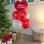 크리스마스 풍선 레드 화이트 장식 하트 데코 홈 파티 소품